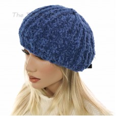 APT. 9 Mujer&apos;s MARLED BLUE BERET Winter KNIT HAT Cold Weather CAP One Size  eb-16840568
